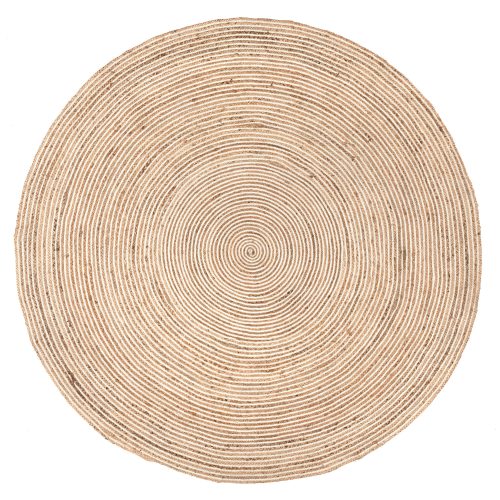 Isolated view of Natural Round Kate Jute Braided Rug, showcasing its design