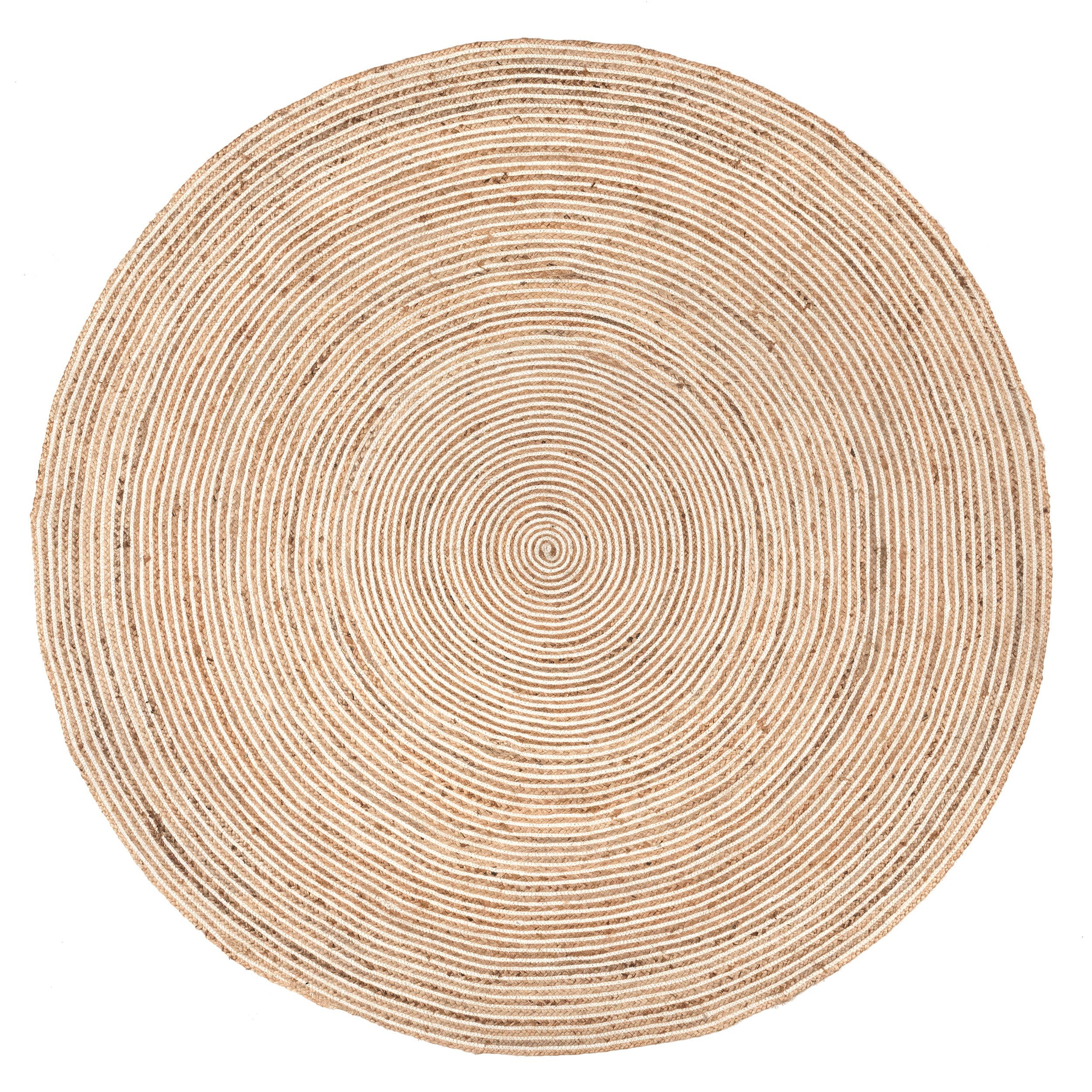 83f41dfd1586f461d4cfa489f02144c7af0b0c7c Isolated view of Natural Round Kate Jute Braided Rug, showcasing its design