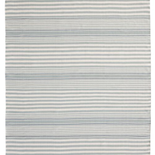 Rugby Stripe Handwoven Indoor/Outdoor Rug | Light Blue