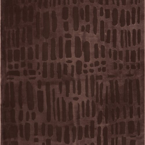 Isolated view of Brown Rectangle Summit Plush Textured Washable Rug, showcasing its design