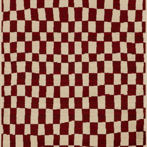 Isolated view of Red Runner Rasali Checkered Box Rug, showcasing its design