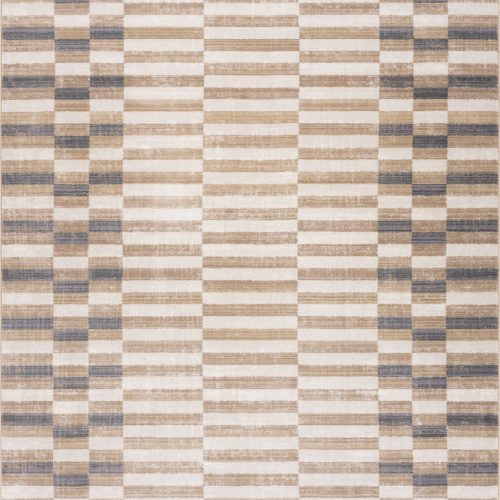 Isolated view of Ivory Rectangle Bellaya Modern Geometric Rug, showcasing its design