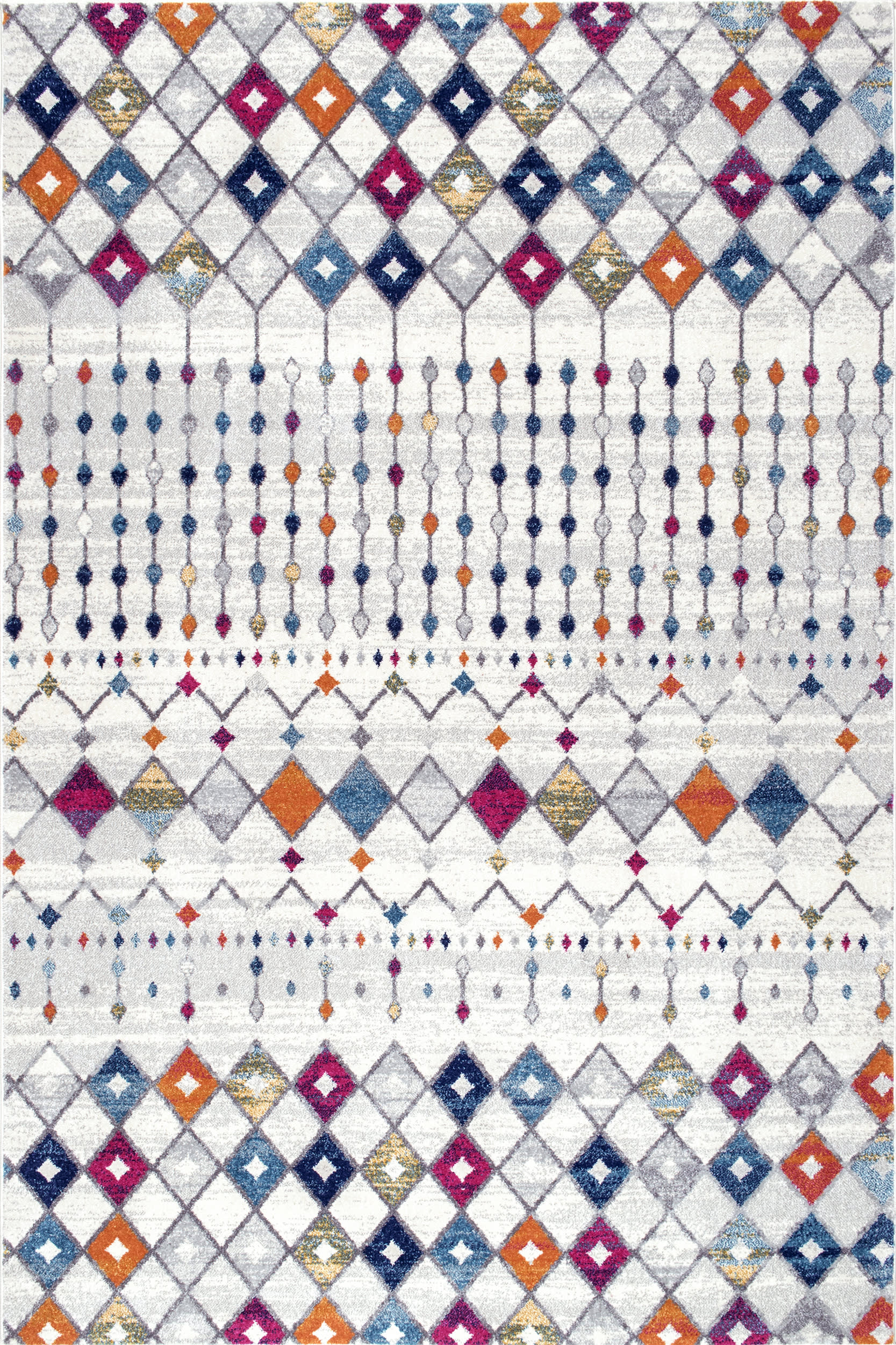 8f2ab180a775f38946065f587abd130cb27aaa7c Isolated view of Multicolor Square Moroccan Trellis Rug, showcasing its design