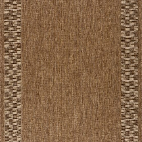 Isolated view of Brown Rectangle Zyrah Modern Checkered Indoor/Outdoor Rug, showcasing its design