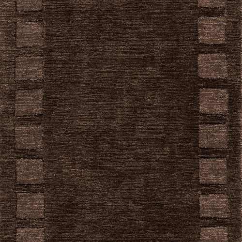 Isolated view of Truffle Brown Runner Petra High-Low Wool-Blend Rug, showcasing its design