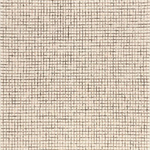 Isolated view of Cream Rectangle Melrose Checked Rug, showcasing its design