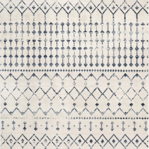 Isolated view of Beige Rectangle Moroccan Trellis Rug, showcasing its design