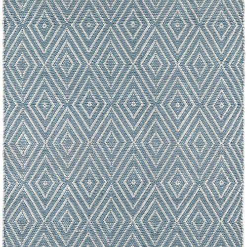 Diamond Handwoven Indoor/Outdoor Rug | Slate/Light Blue