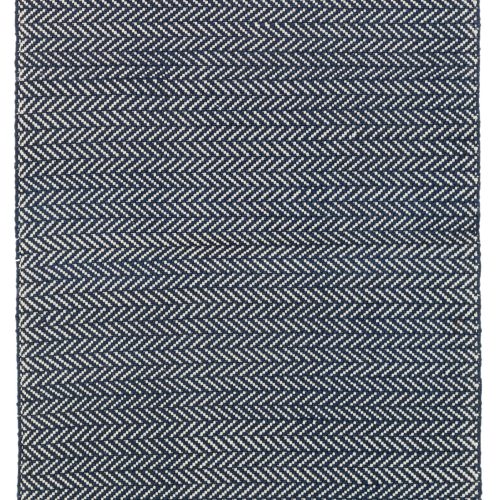 Herringbone Handwoven Cotton Rug | Indigo