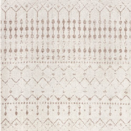 Isolated view of Neutral Rectangle Moroccan Trellis Rug, showcasing its design