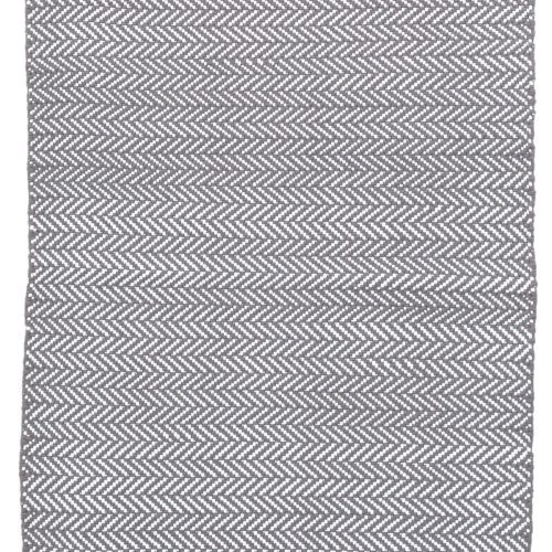 Herringbone Handwoven Indoor/Outdoor Rug | Shale/White