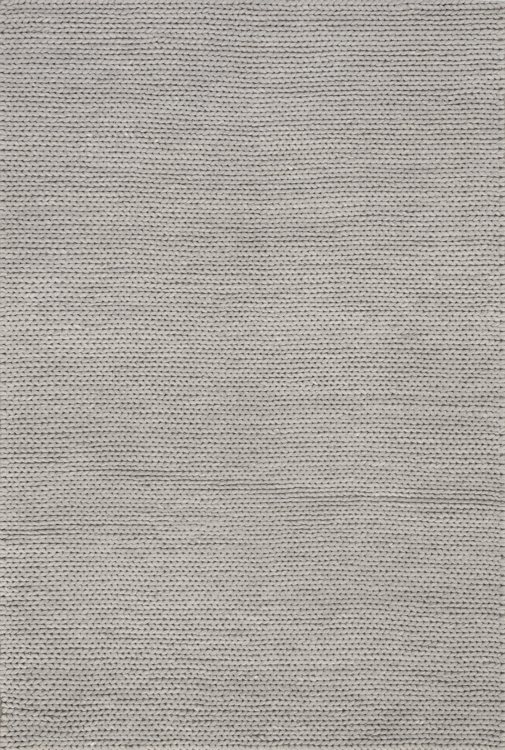b154ae496b9a8abe9863b03f62eaa1b419b6f17b Isolated view of Light Grey Oval Softest Knit Wool Rug, showcasing its design