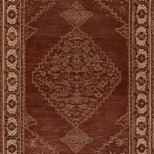 Quenl Vintage Handmade Wool Rug | Red
