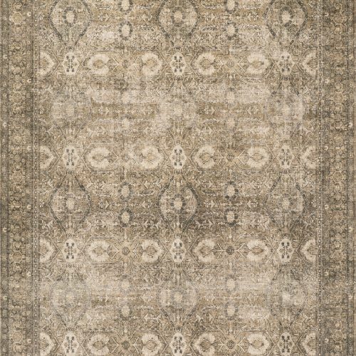 Isolated view of Green Rectangle Chester Antiqued Jute-Blend Rug, showcasing its design