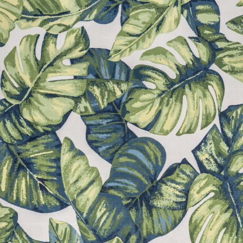 Isolated view of Green Multicolor Square Tropical Foliage Indoor/Outdoor Rug, showcasing its design