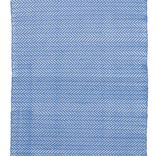 Herringbone Handwoven Indoor/Outdoor Rug | French Blue/White