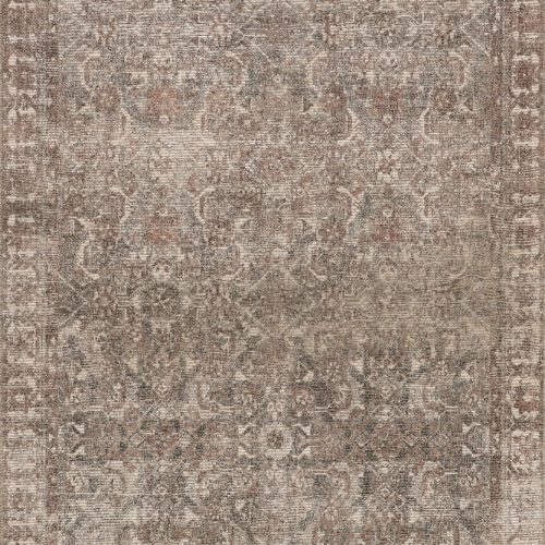 Isolated view of Rust Runner Fair Hills Antiqued Jute-Blend Rug, showcasing its design