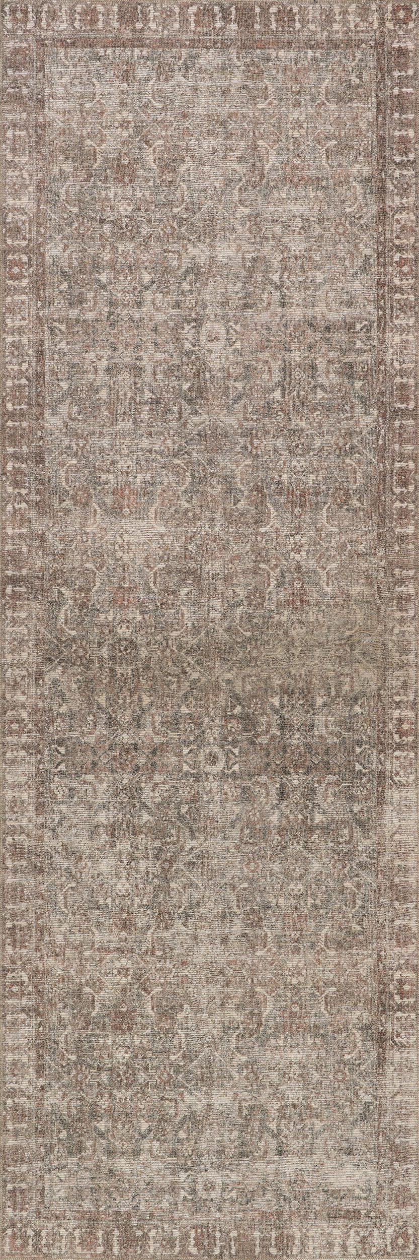 b91b2e7a124764cc71058a86490fdb42ddcee53e Isolated view of Rust Runner Fair Hills Antiqued Jute-Blend Rug, showcasing its design