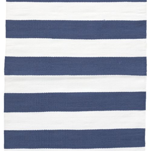 Catamaran Stripe Handwoven Indoor/Outdoor Rug | Denim/White