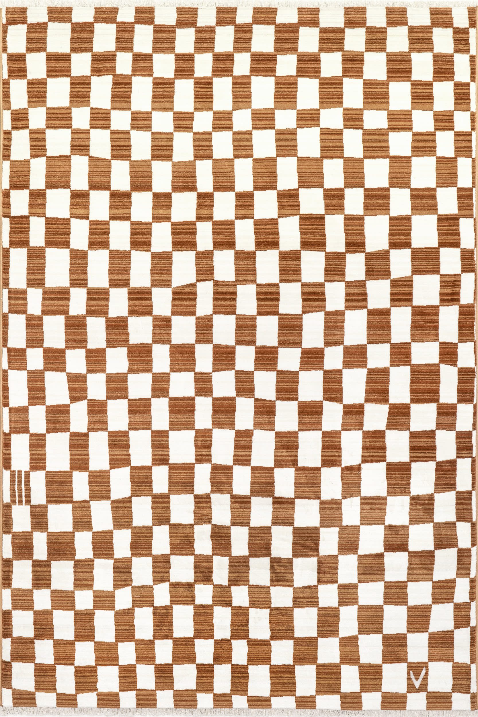 c29896ee17f0dbbdb5ee54b1f401fb89eb375fce_70f4de13-de75-49b7-b6e6-9eeac5973601 Isolated view of Orange Rectangle Rasali Checkered Box Rug, showcasing its design