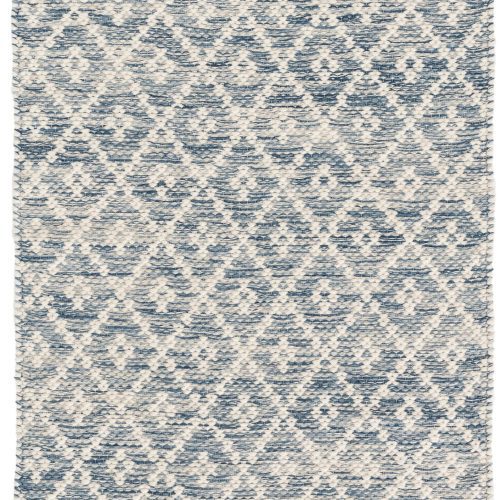 Melange Diamond Handwoven Cotton Rug | Blue