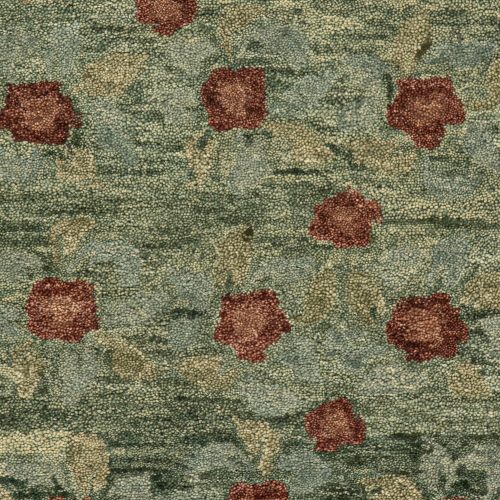 Genevive Modern Floral Wool Rug Swatch | Green
