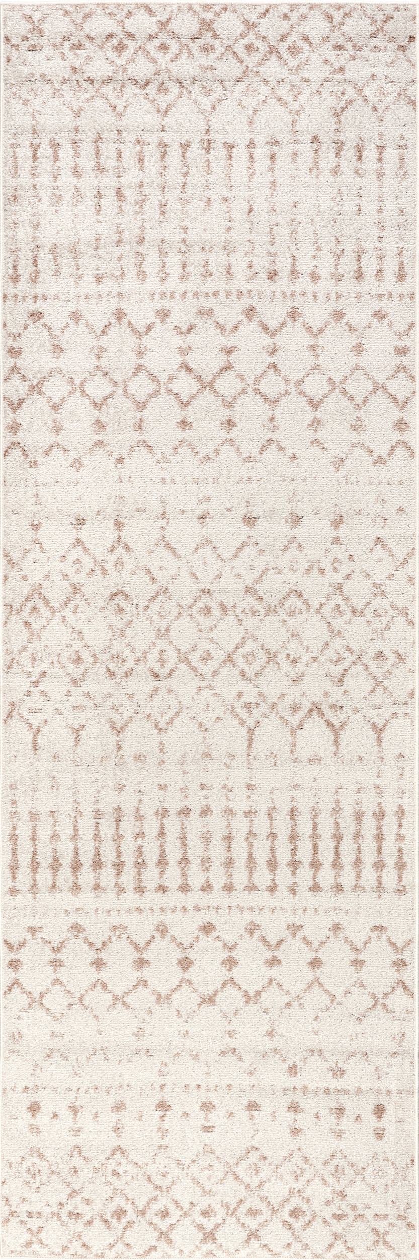 c72388b670aeaa4b80b533b7ee910b83437b2a9f Isolated view of Neutral Runner Moroccan Trellis Rug, showcasing its design