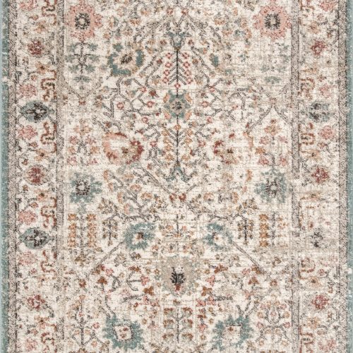 Isolated view of Beige Rectangle Native Collage Rug, showcasing its design
