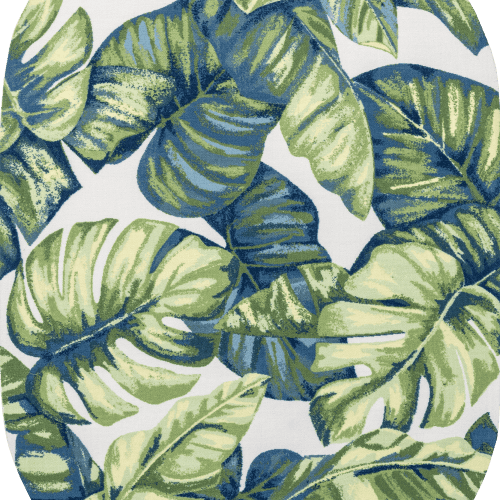 Isolated view of Green Multicolor Oval Tropical Foliage Indoor/Outdoor Rug, showcasing its design