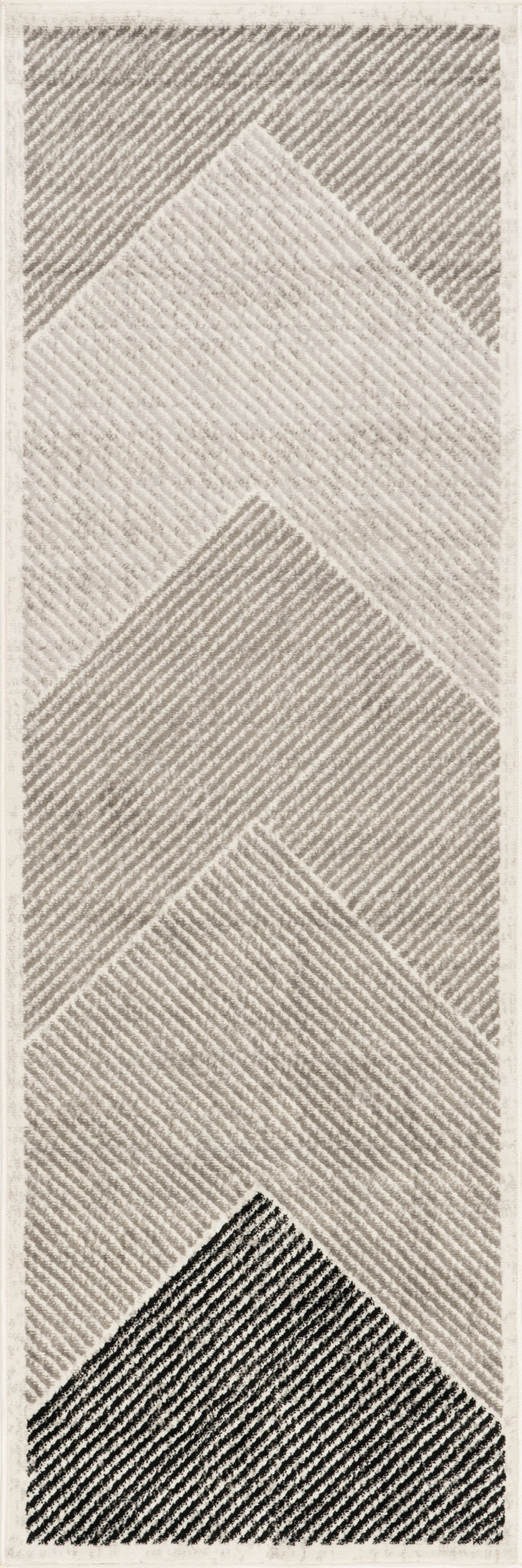 cc44b3f40c5e117828527cef22e81a5cfcc48160 Isolated view of Grey Runner Mae Traverse Stripes Rug, showcasing its design
