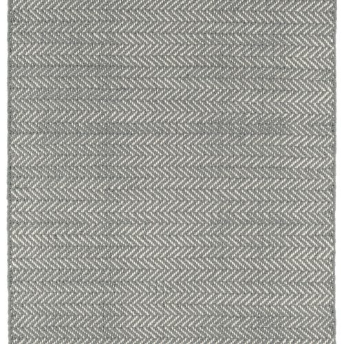 Herringbone Handwoven Cotton Rug | Slate Grey