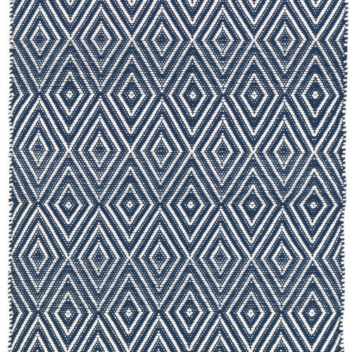 Diamond Handwoven Indoor/Outdoor Rug | Navy/Ivory