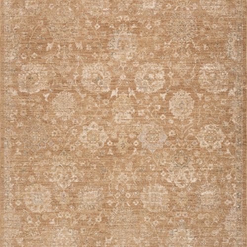 Isolated view of Gold Rectangle Vala Traditional Vintage & Distressed Rug, showcasing its design