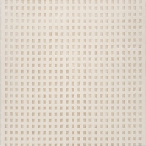 Isolated view of Cream Rectangle Lambertville Plush Textured Washable Rug, showcasing its design