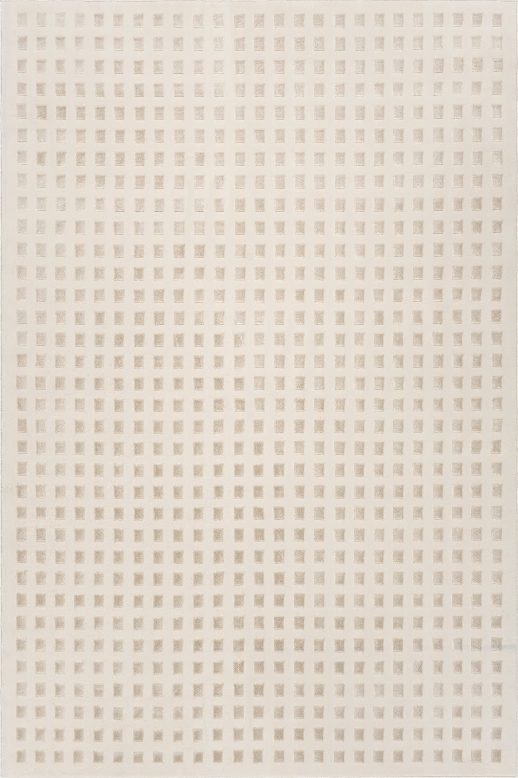 d209e36fd4524734365e492b236c48efd532d173 Isolated view of Cream Rectangle Lambertville Plush Textured Washable Rug, showcasing its design