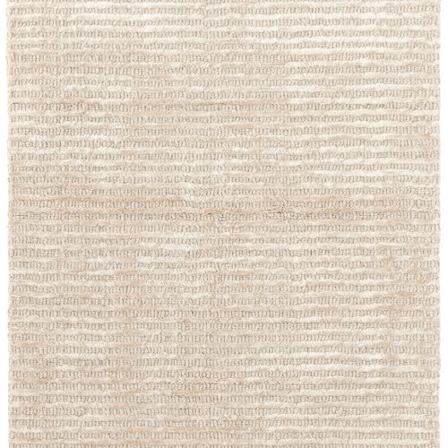 Cut Stripe Hand Knotted Viscose/Wool Rug | Ivory