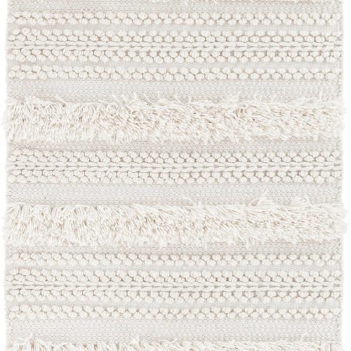 Zhara Stripe Handwoven Performance Rug | Ivory