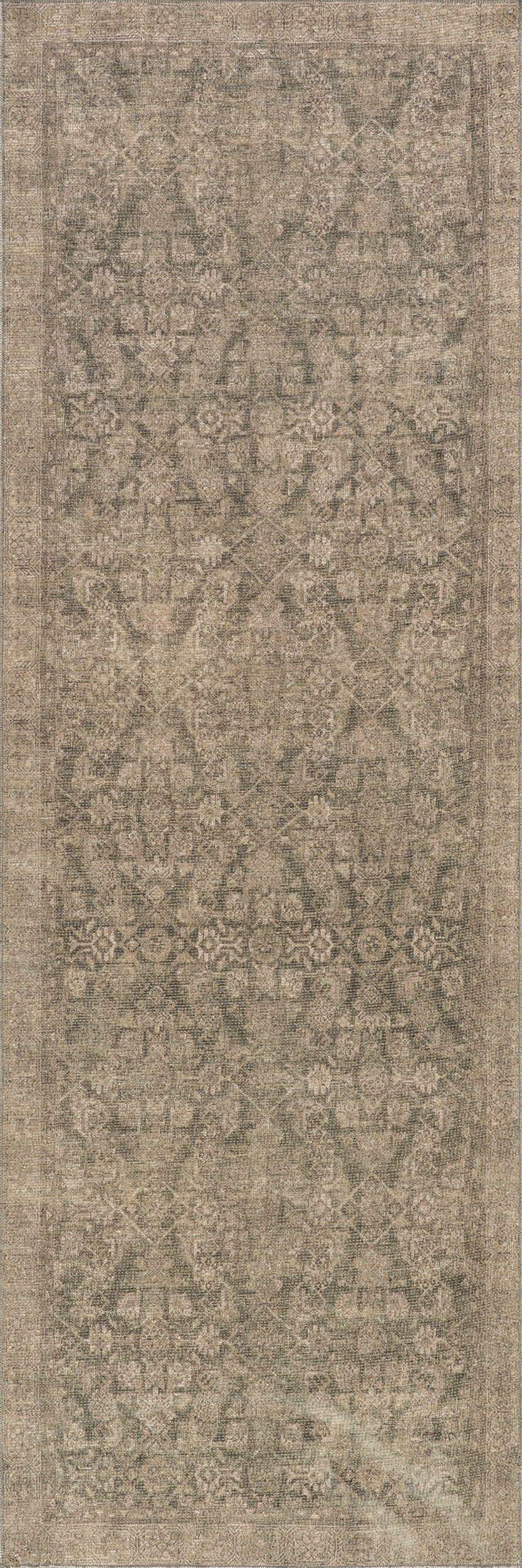 d93da75e7ec8d35ccf3c0a108eb5b61127d572b0 Isolated view of Green Runner Fair Hills Antiqued Jute-Blend Rug, showcasing its design