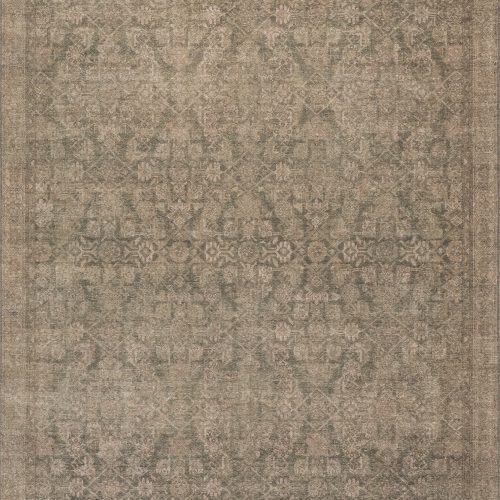 Isolated view of Green Rectangle Fair Hills Antiqued Jute-Blend Rug, showcasing its design