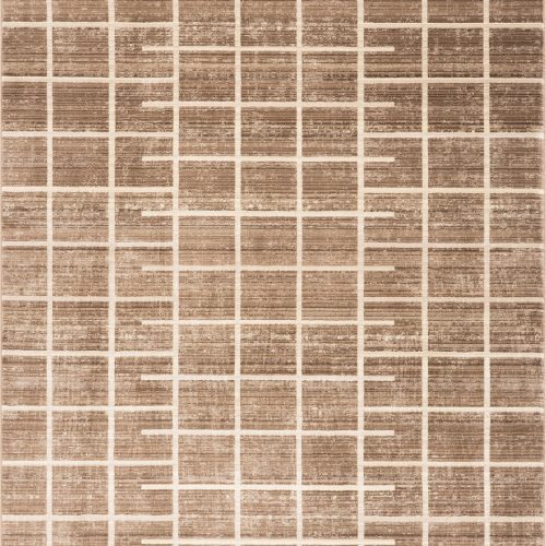 Isolated view of Brown Rectangle Sorana Modern Geometric Rug, showcasing its design