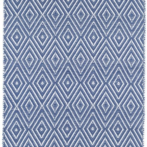 Diamond Handwoven Indoor/Outdoor Rug | Denim/White