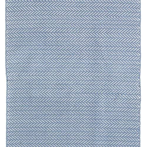 Herringbone Handwoven Indoor/Outdoor Rug | Denim/Ivory