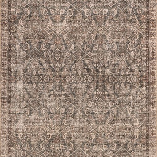 Isolated view of Brown Rectangle Fair Hills Antiqued Jute-Blend Rug, showcasing its design