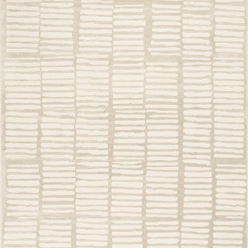 Isolated view of Cream Rectangle Cranbury Plush Textured Washable Rug, showcasing its design