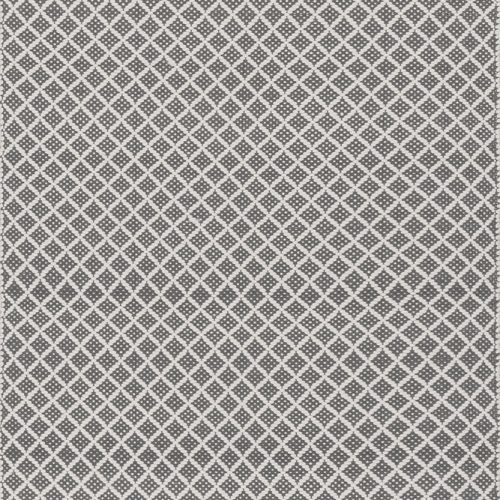 Isolated view of Grey Runner Trellis Handwoven Indoor/Outdoor Rug, showcasing its design