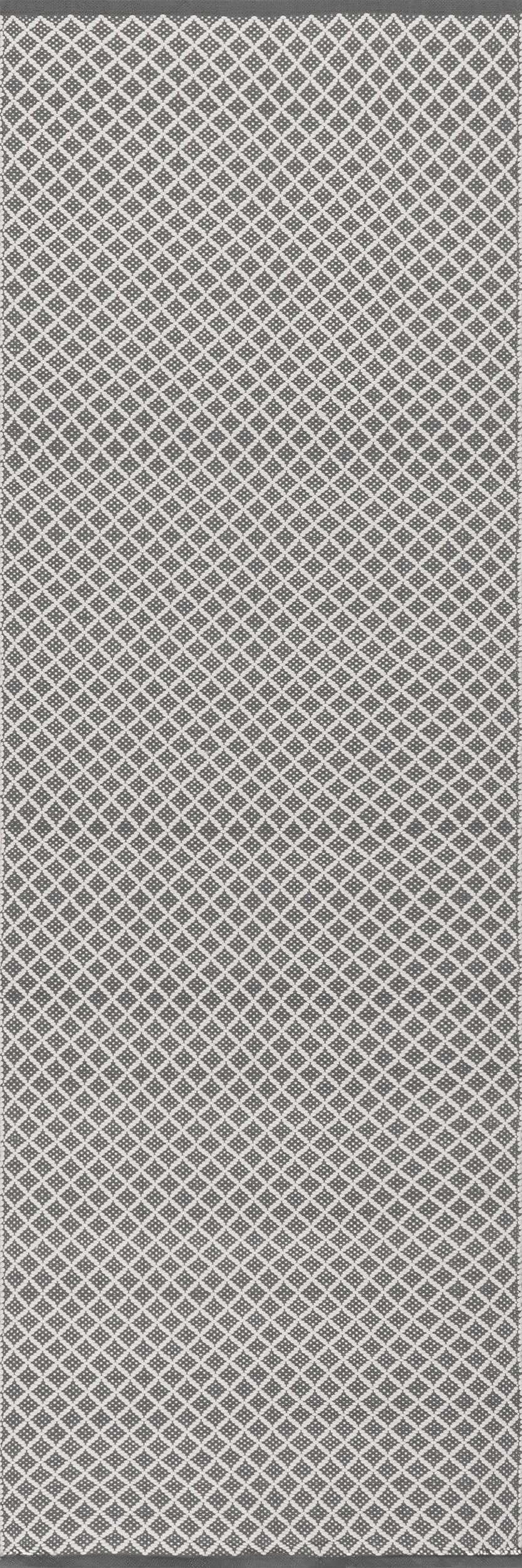 e492daa911edec1ee9d11b678d414c255cdf327b Isolated view of Grey Runner Trellis Handwoven Indoor/Outdoor Rug, showcasing its design