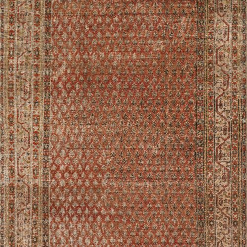 Isolated view of Orange Rectangle Melin Distresed Washable Rug, showcasing its design