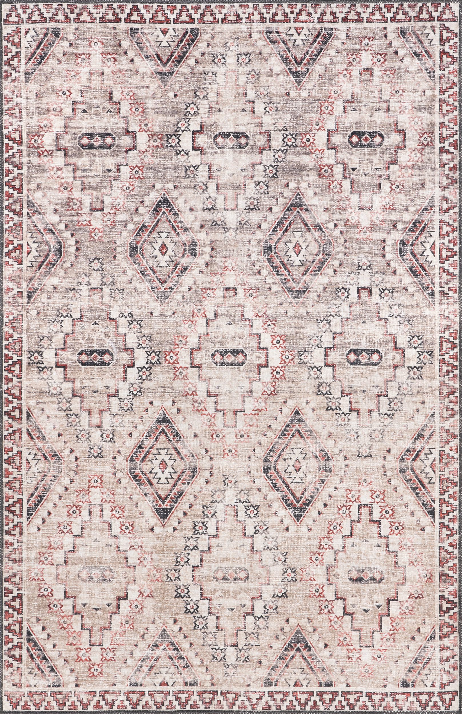 e763992a97a2945428ca207690b8da68665c9ffa Isolated view of Rust Rectangle Athlezia Moroccan Trellis Rug, showcasing its design
