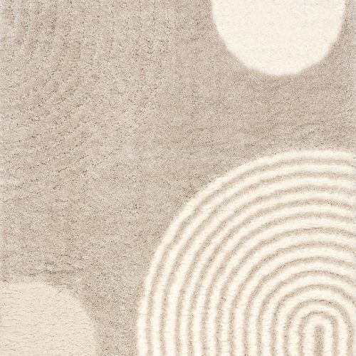 Isolated view of Light Brown Rectangle Maren Hazy Swirls Rug, showcasing its design
