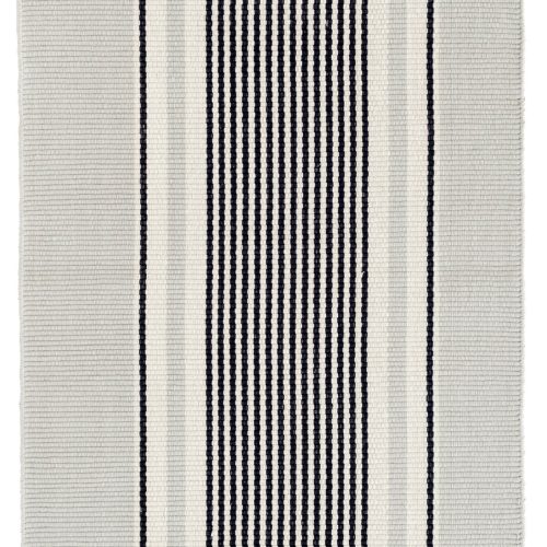 Gunner Stripe Handwoven Cotton Rug | Blue